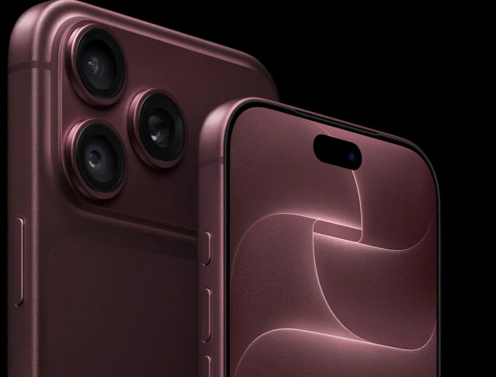 An iPhone 18 Pro seen from the front next to another from the back, showing the Dynamic Island at the top of the screen