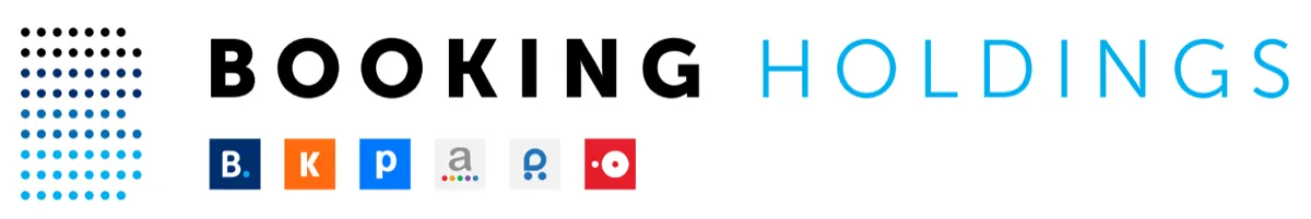 Booking Holdings logo with the icons of its brands, including Booking.com, KAYAK, Priceline, Agoda and OpenTable